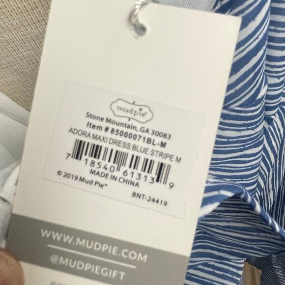 Mudpie NEW Striped Maxi Adora Tank Style Dress Size Medium Casual Flowy Coastal - Picture 4 of 5